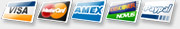 Visa, Mastercard, Amex, Discovercard