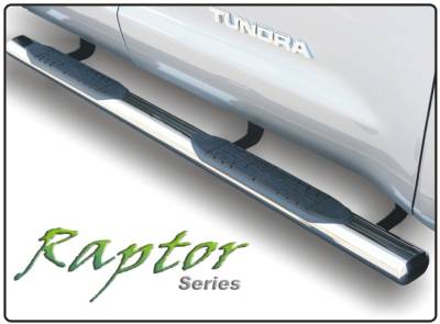 Raptor - Raptor 4" Cab Length Stainless Oval Step Tubes GMC Sierra 07-13 Extended Cab (Rocker Panel Mount)