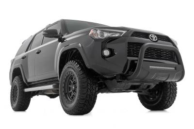 Rough Country - Rough Country B-T4081 Black Bull Bar w/ Integrated Black Series 20-inch LED Light Bar