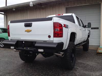 Fab Fours - Fab Fours CH11-T2150-1 Black Steel Ranch Rear Bumper