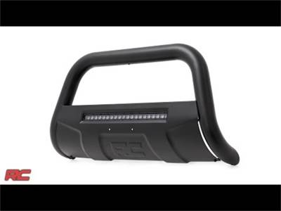 Rough Country - Rough Country B-N4150 Black Bull Bar w/ Integrated Black Series 20-inch LED Light Bar