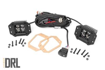 Rough Country - Rough Country 70803BLKDRLA Black Series Cree LED Fog Light Kit
