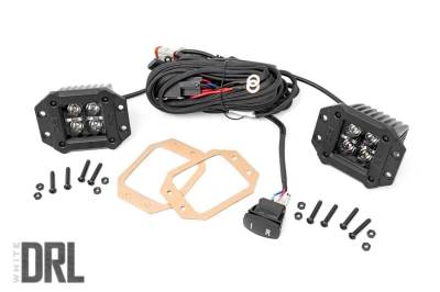 Rough Country - Rough Country 70803BLKDRL Black Series Cree LED Fog Light Kit