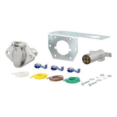 CURT - CURT 58677 4-Way Round Connector Plug And Socket Kit