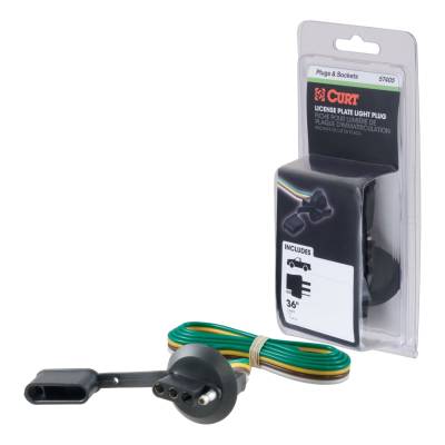 CURT - CURT 57405 4-Way Flat License Plate Light Plug Connector Socket