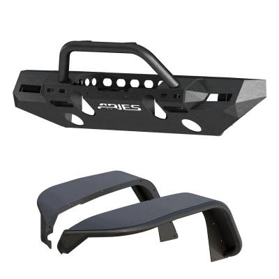 ARIES - ARIES 2082096 TrailChaser Front Bumper w/Fender Flares