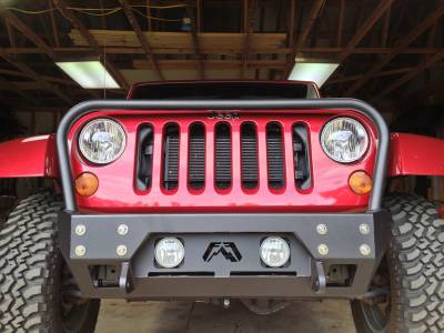 Fab Fours - Fab Fours JK07-B1856-1 FMJ Stubby Winch Front Bumper