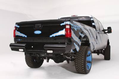 Fab Fours - Fab Fours FS08-T1350-1 Black Steel Ranch Rear Bumper