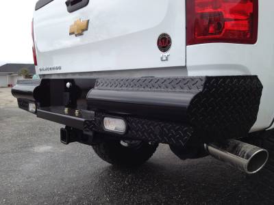 Fab Fours - Fab Fours CH11-T2150-1 Black Steel Ranch Rear Bumper - Image 4