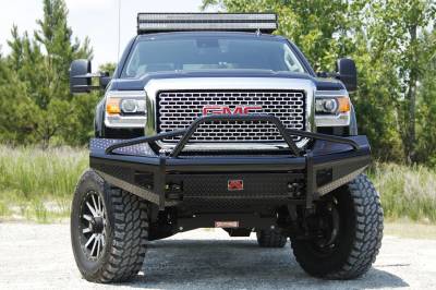 Fab Fours - Fab Fours GM08-S2162-1 Black Steel Front Ranch Bumper - Image 1