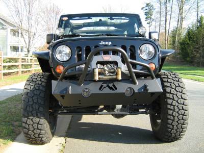 Fab Fours - Fab Fours JK07-B1854-1 Hardcore Stubby Winch Front Bumper - Image 5