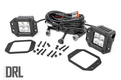 Rough Country 70803DRL Chrome Series Cree LED Fog Light Kit