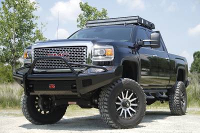 Fab Fours - Fab Fours GM11-S2862-1 Black Steel Front Ranch Bumper - Image 5