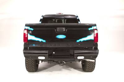 Fab Fours - Fab Fours FS08-T1350-1 Black Steel Ranch Rear Bumper - Image 3