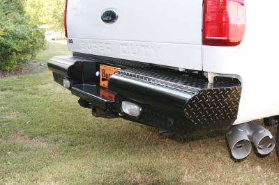 Fab Fours - Fab Fours FS08-T1350-1 Black Steel Ranch Rear Bumper - Image 5